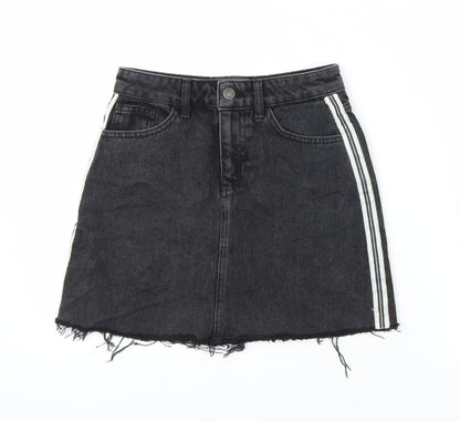 Primark Womens Black  Denim A-Line Skirt Size 4