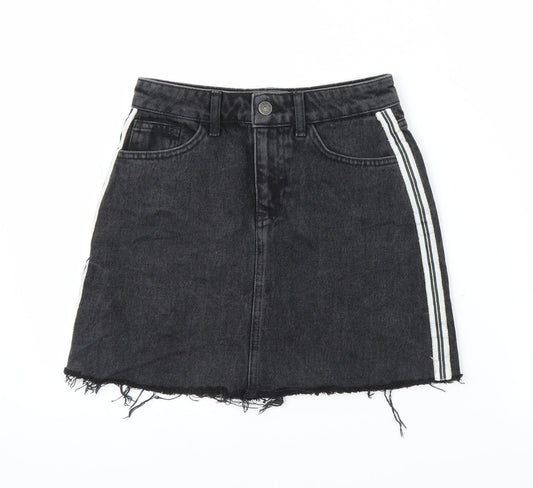 Primark Womens Black  Denim A-Line Skirt Size 4