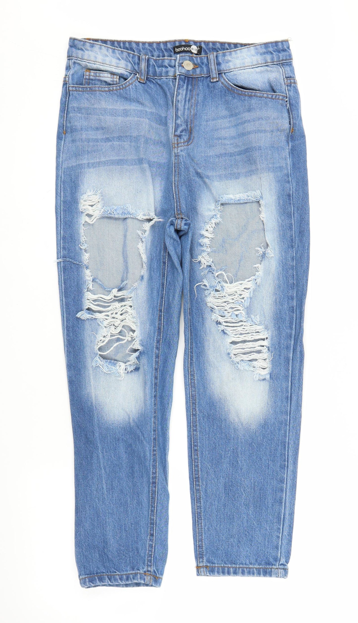 Boohoo Womens Blue  Denim Mom Jeans Size 10 L24 in