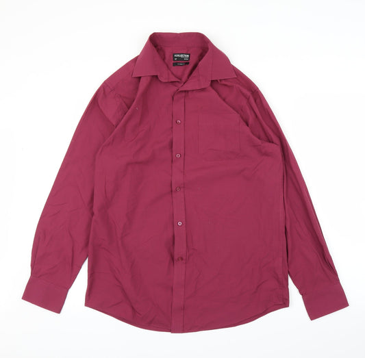 Mens UK Size 16 Debenhams Purple  Button-Up Long Sleeve Casual Shirt
