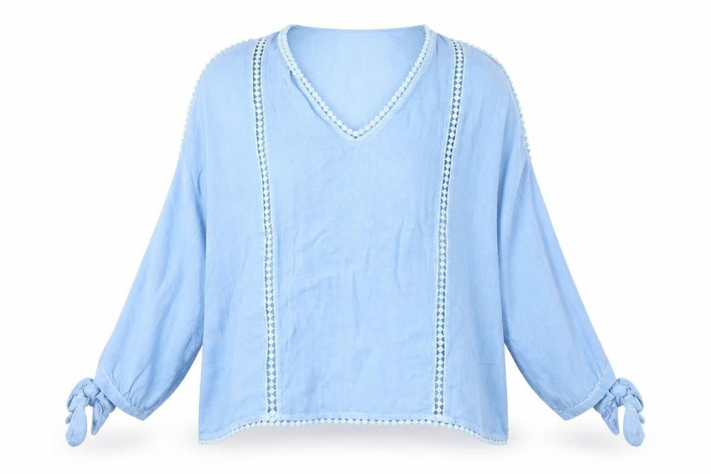 Womens UK Size M Blue Vanilla Blue Basic Blouse