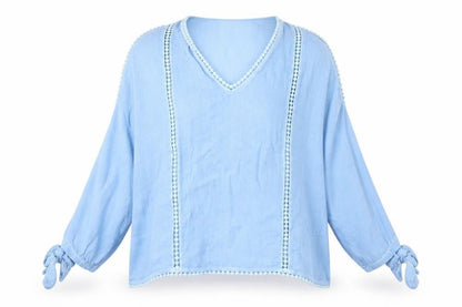 Womens UK Size M Blue Vanilla Blue Basic Blouse