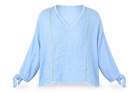 Womens UK Size M Blue Vanilla Blue Basic Blouse