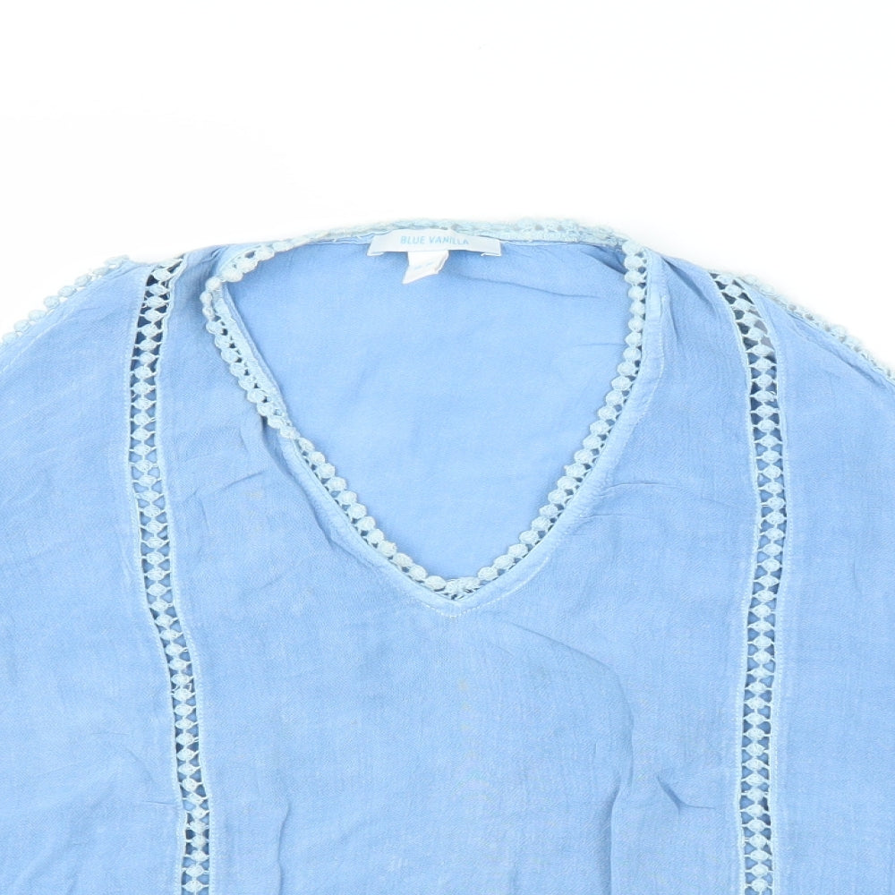 Womens UK Size M Blue Vanilla Blue Basic Blouse
