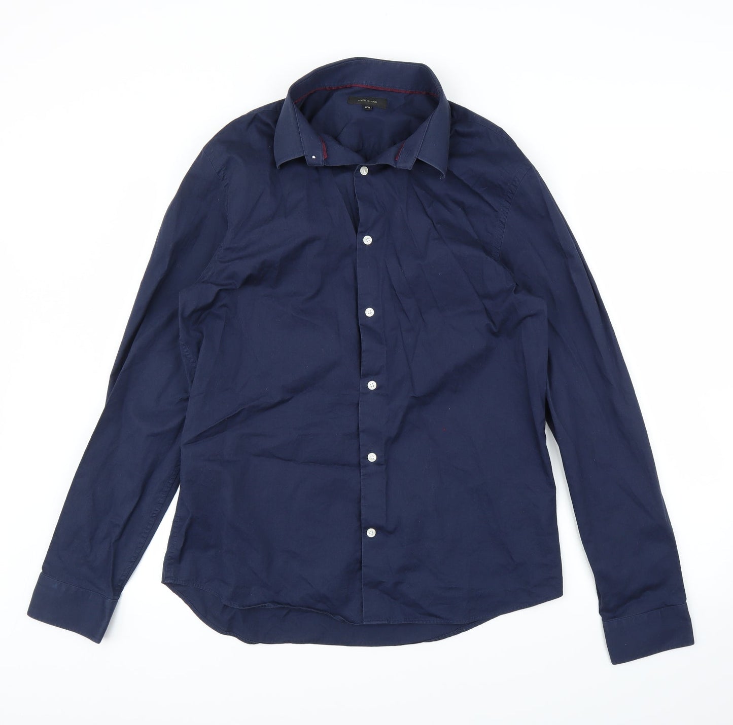 River Island Mens Blue    Button-Up Size L