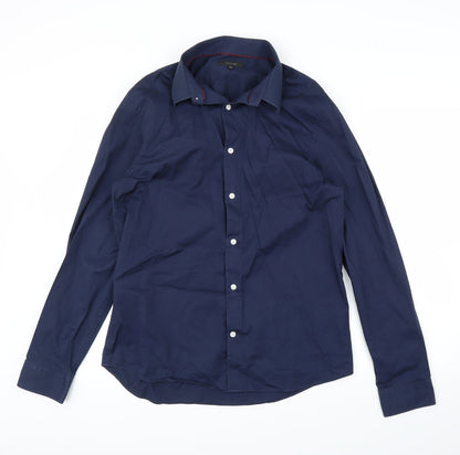 River Island Mens Blue    Button-Up Size L