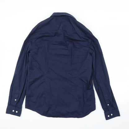 River Island Mens Blue    Button-Up Size L