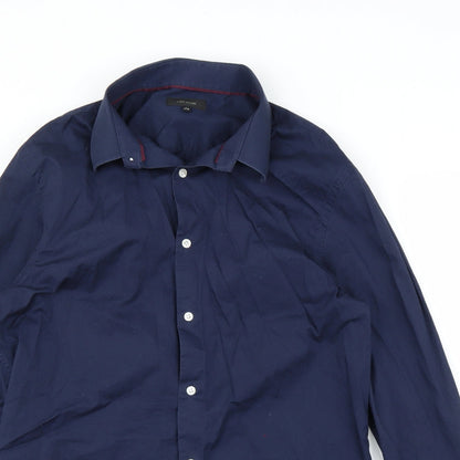 River Island Mens Blue    Button-Up Size L