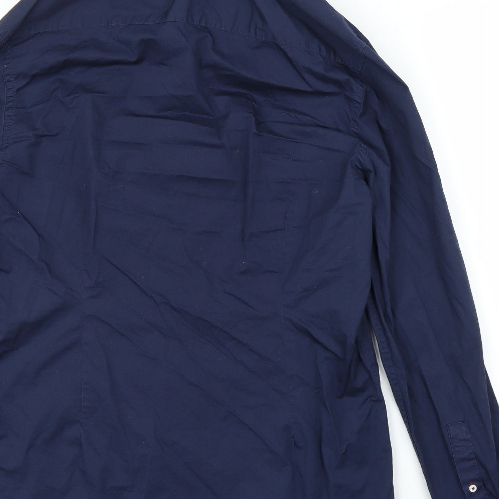 River Island Mens Blue    Button-Up Size L