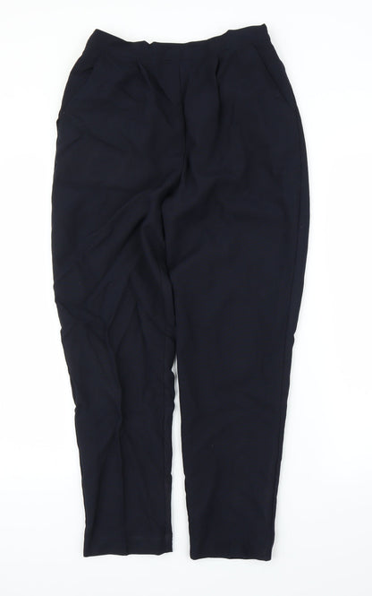 Womens UK Size 12 Classics Regular Fit Carrot Blue Trousers