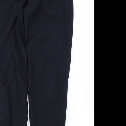 Womens UK Size 12 Classics Regular Fit Carrot Blue Trousers