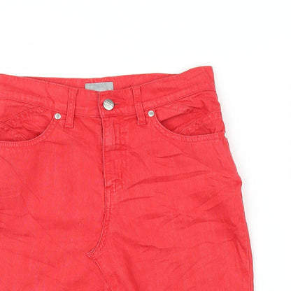 Per Una Womens Red  Denim A-Line Skirt Size 8