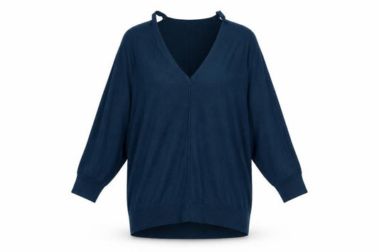 Front view of F&F women’s blue jumper, size UK 12