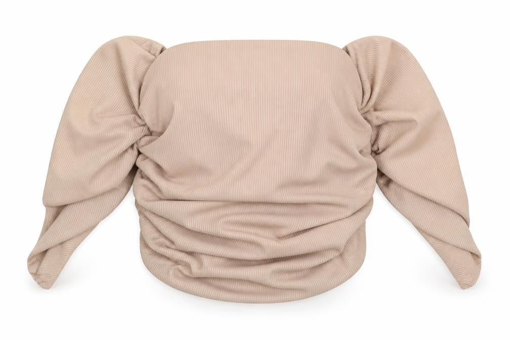 Womens UK Size 14 Boohoo Beige Basic Blouse