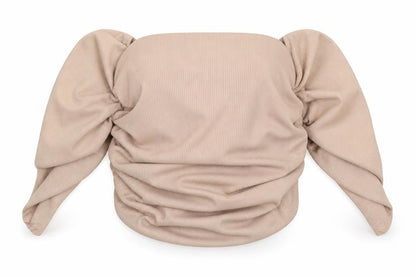Womens UK Size 14 Boohoo Beige Basic Blouse