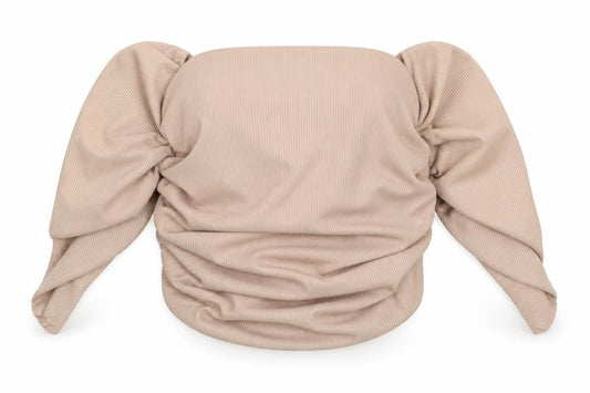 Womens UK Size 14 Boohoo Beige Basic Blouse