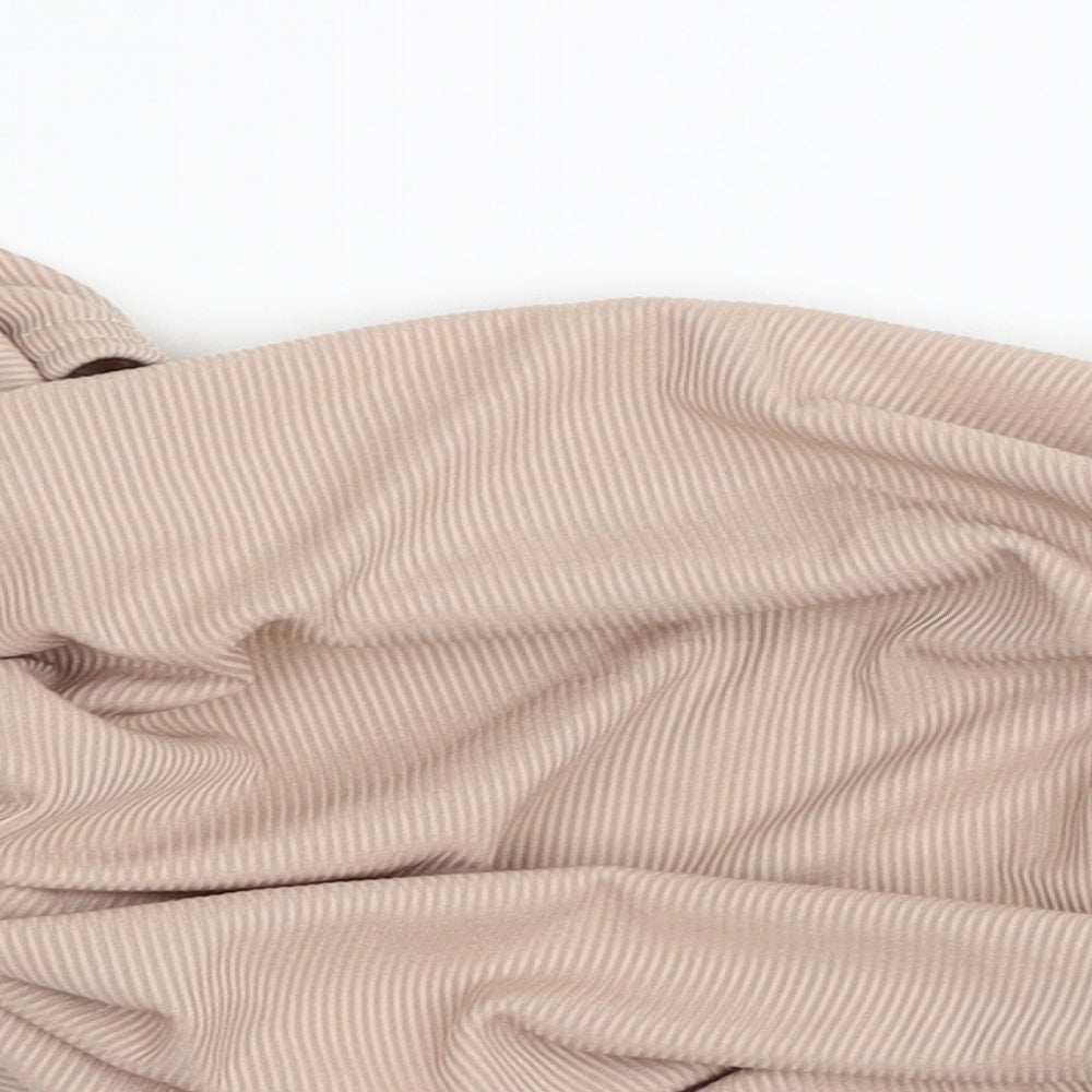 Boohoo Womens Beige   Basic Blouse Size 14