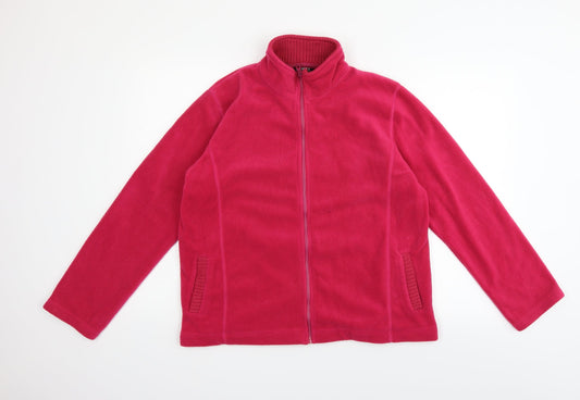 Additional front view of /text women’s orange full zip jumper, size M