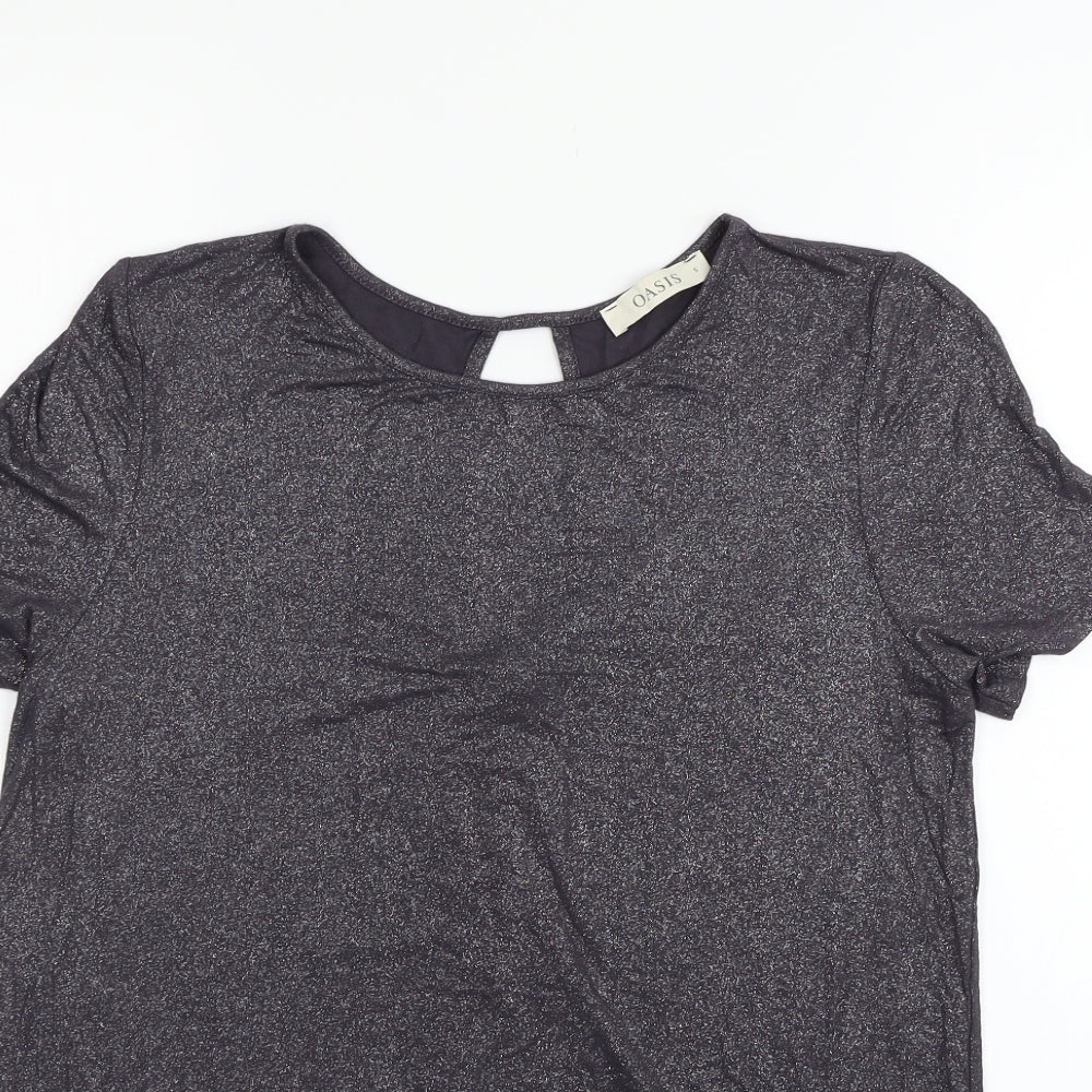 Womens UK Size S Oasis Grey Basic T-Shirt