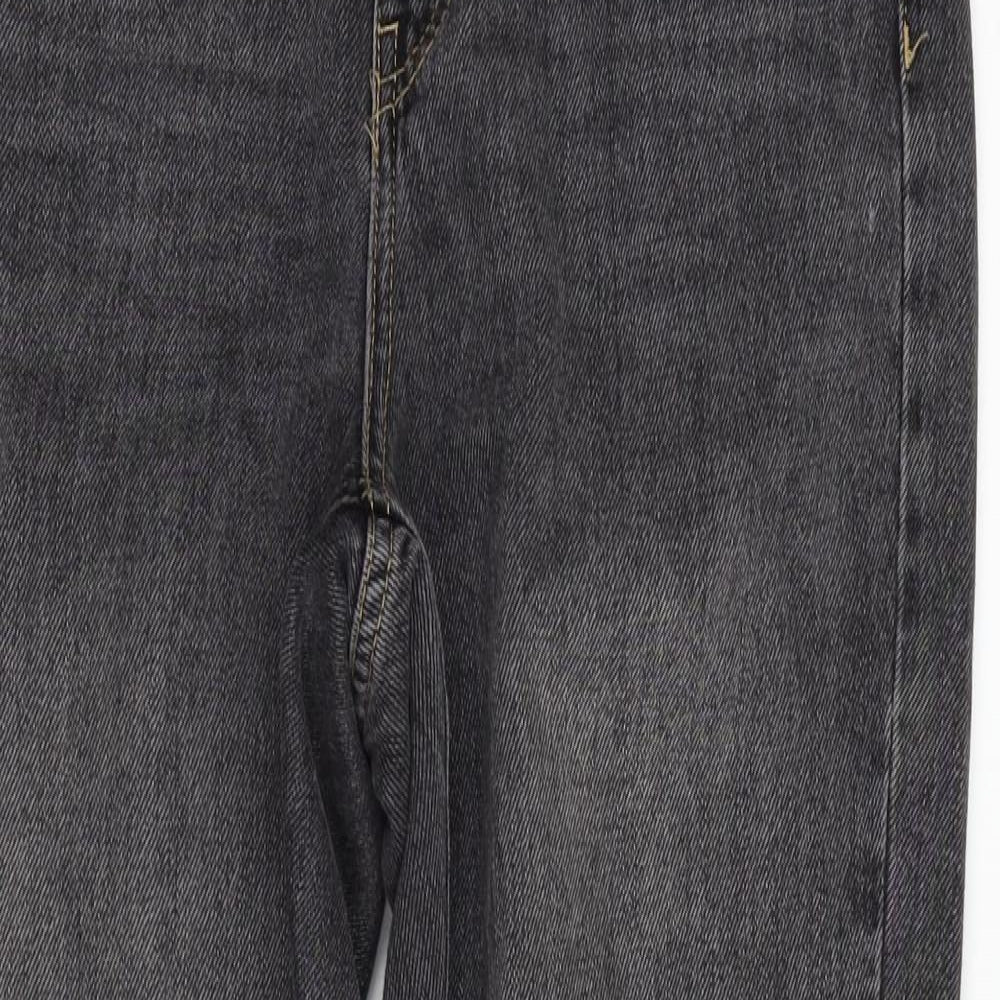 Topshop Womens Grey   Straight Jeans Size M L27 in