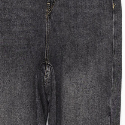 Topshop Womens Grey   Straight Jeans Size M L27 in