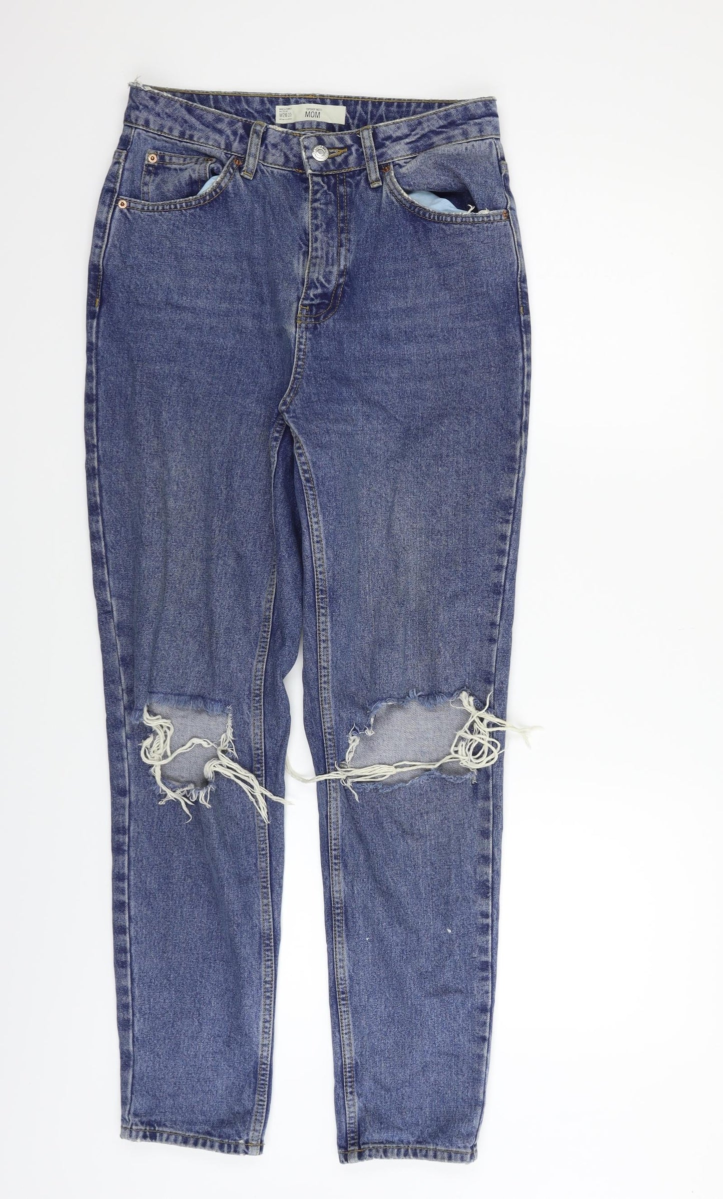 Topshop Womens Blue   Straight Jeans Size M L32 in