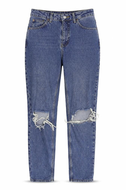 Womens UK Size M Topshop Regular Fit Straight Blue Jeans