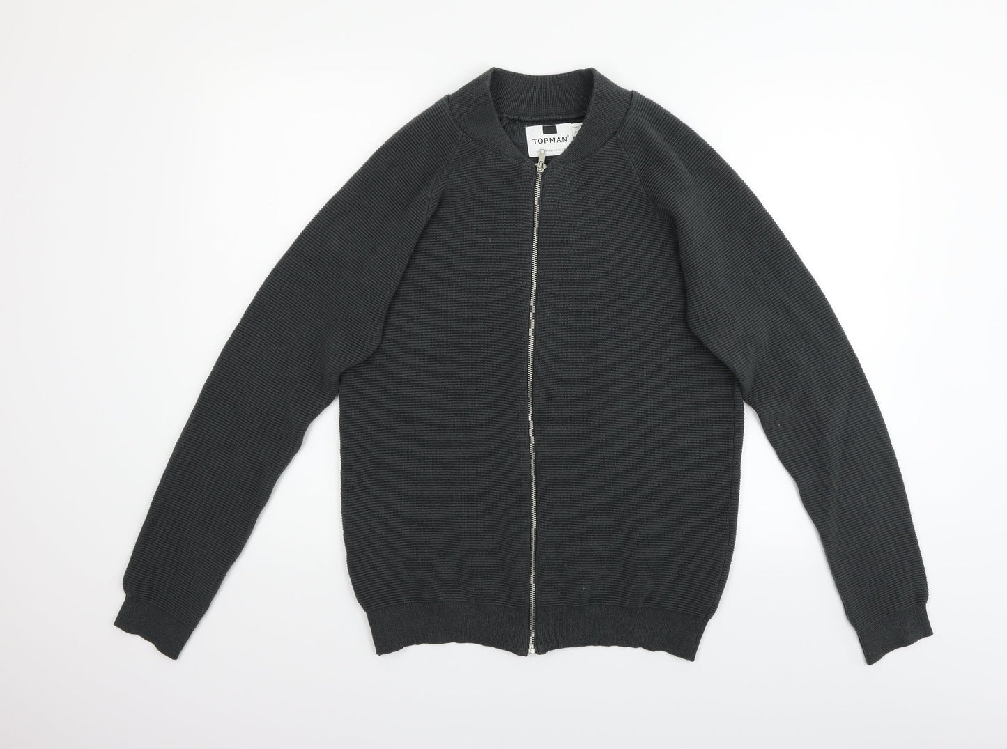 Topman Mens Grey   Full Zip Jumper Size S