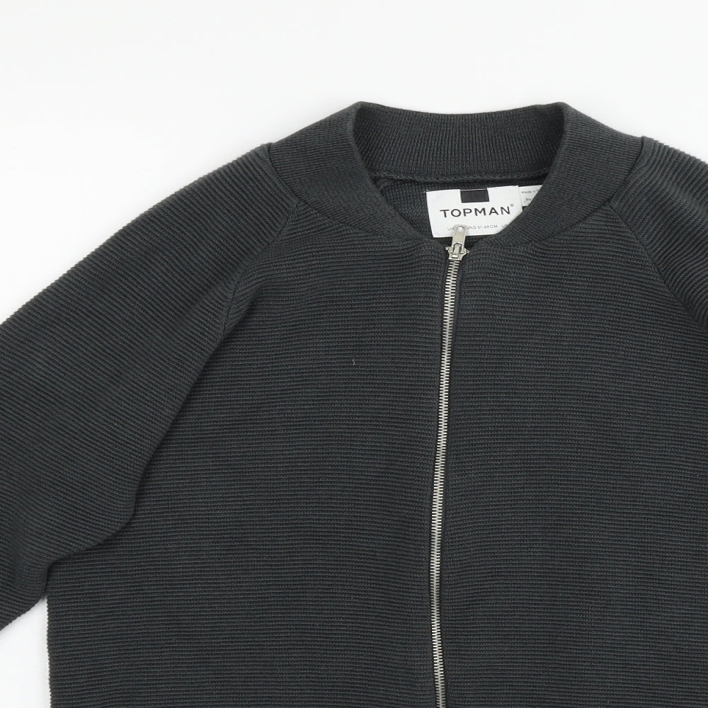 Topman Mens Grey   Full Zip Jumper Size S