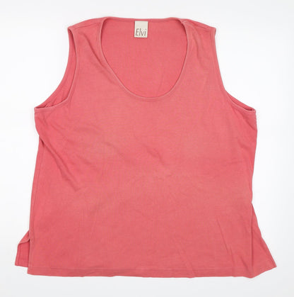 Womens UK Size L ELVI Pink Basic Tank