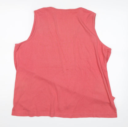Womens UK Size L ELVI Pink Basic Tank