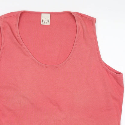 Womens UK Size L ELVI Pink Basic Tank