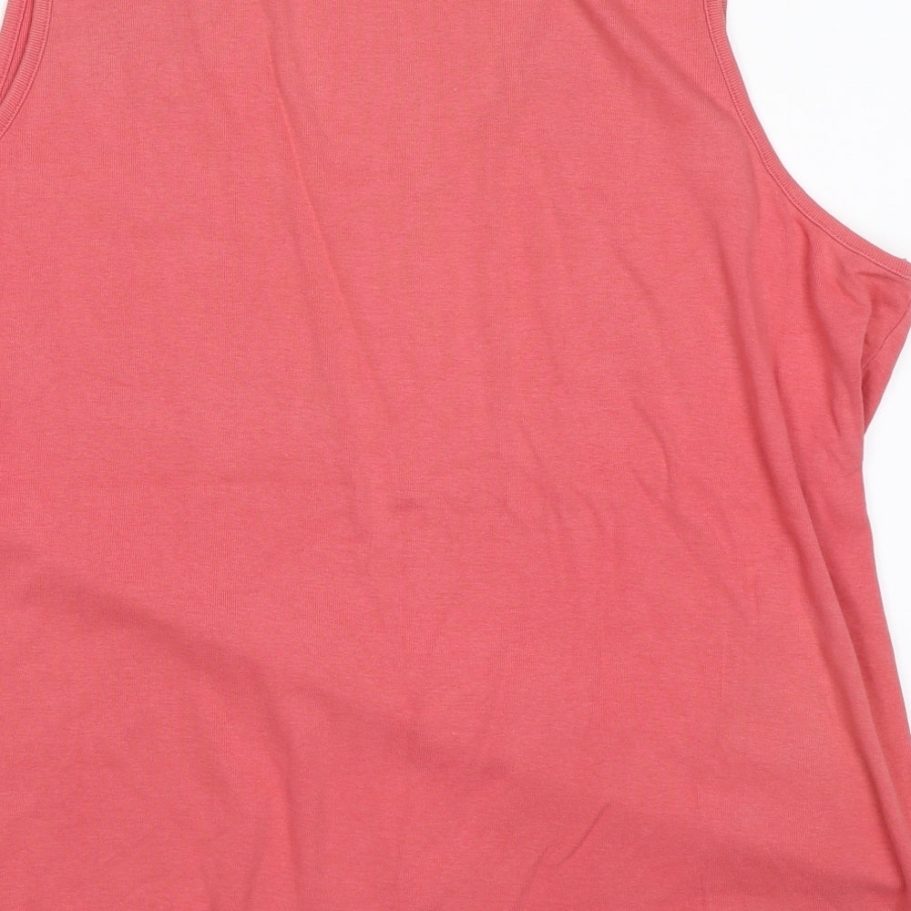 Womens UK Size L ELVI Pink Basic Tank