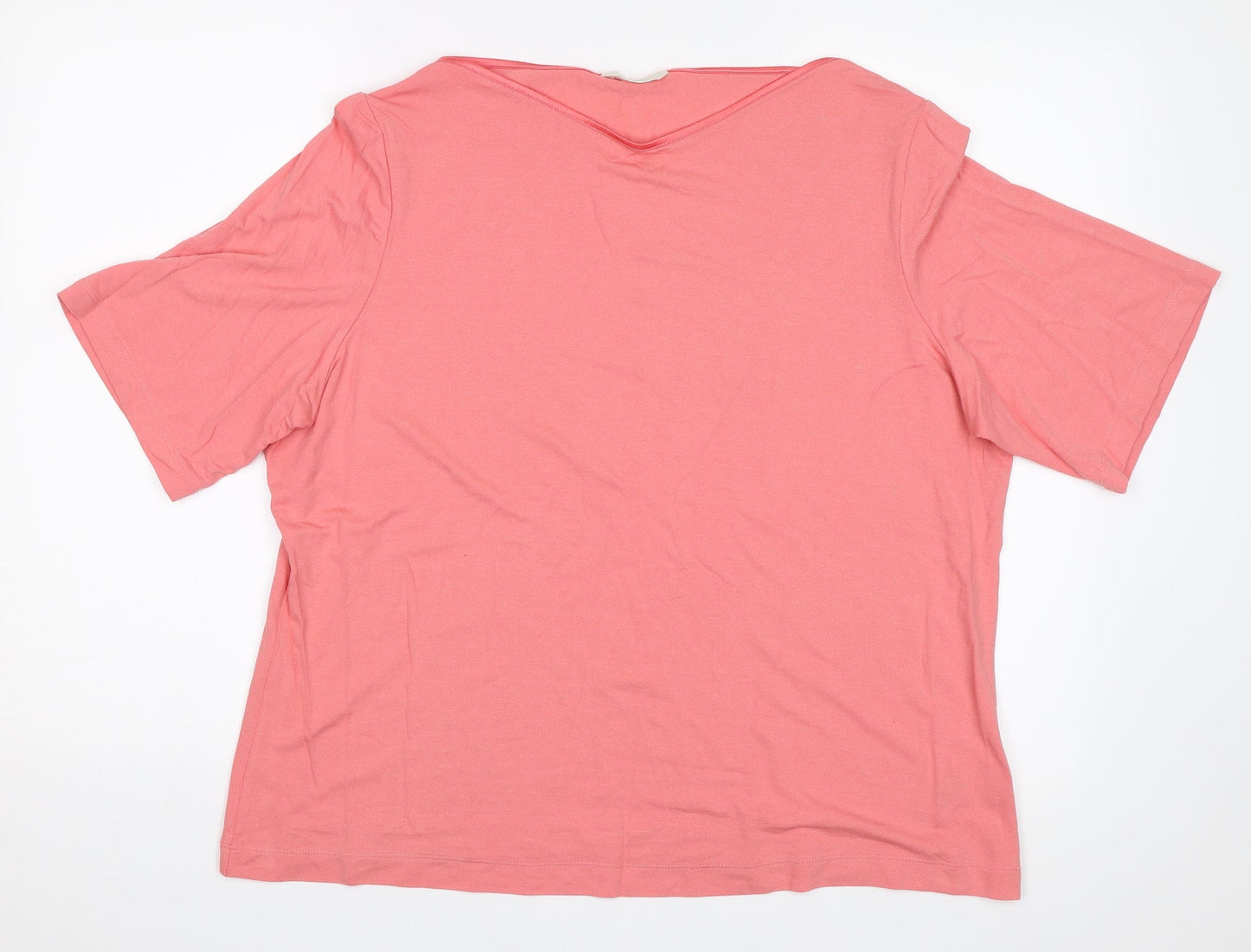 Womens UK Size 22 Marks and Spencer Pink Basic T-Shirt