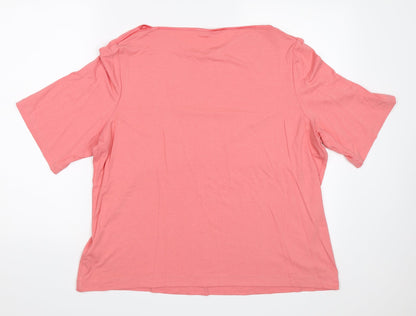 Womens UK Size 22 Marks and Spencer Pink Basic T-Shirt