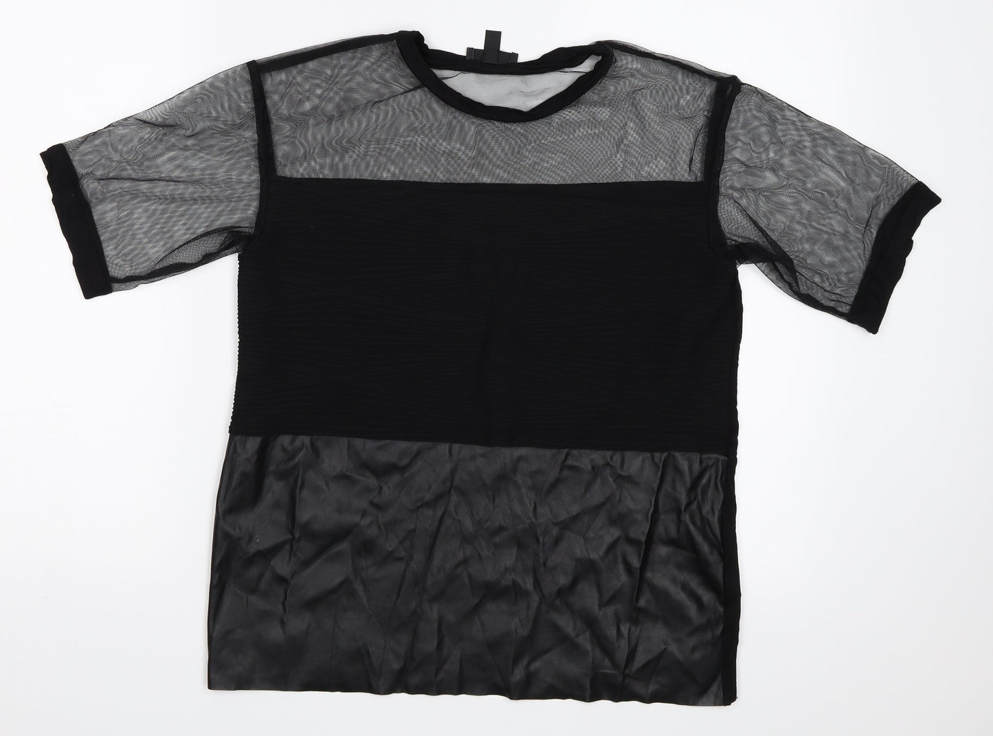 Womens UK Size 8 Topshop Black Basic Blouse