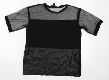 Womens UK Size 8 Topshop Black Basic Blouse
