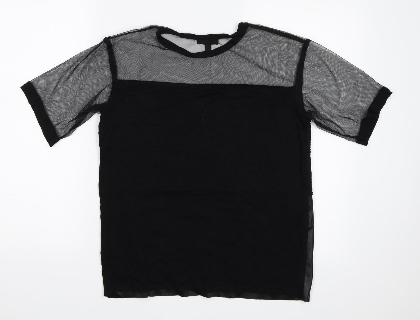 Womens UK Size 8 Topshop Black Basic Blouse