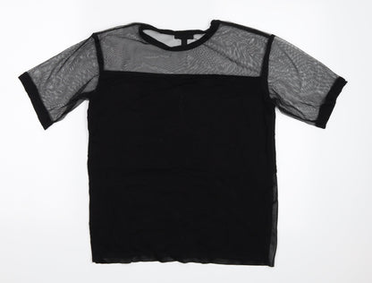 Womens UK Size 8 Topshop Black Basic Blouse