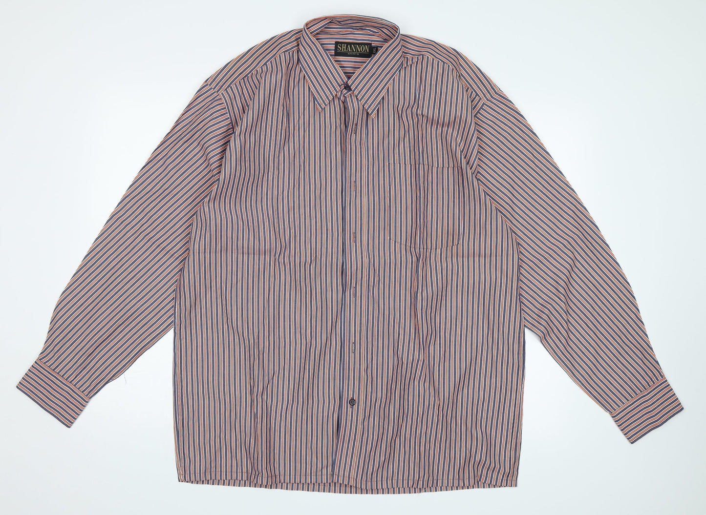 Shannon Mens Red Striped   Button-Up Size 2XL