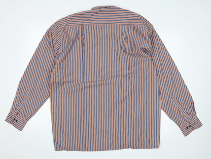 Shannon Mens Red Striped   Button-Up Size 2XL