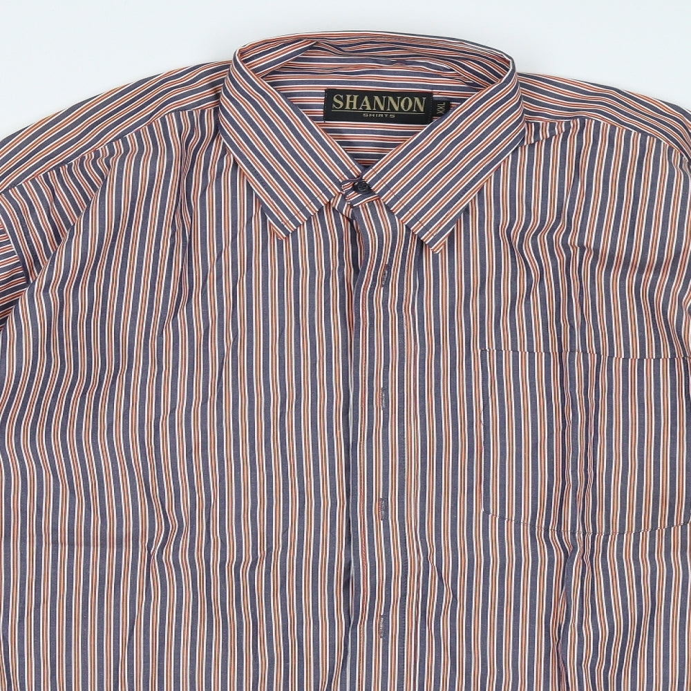 Shannon Mens Red Striped   Button-Up Size 2XL