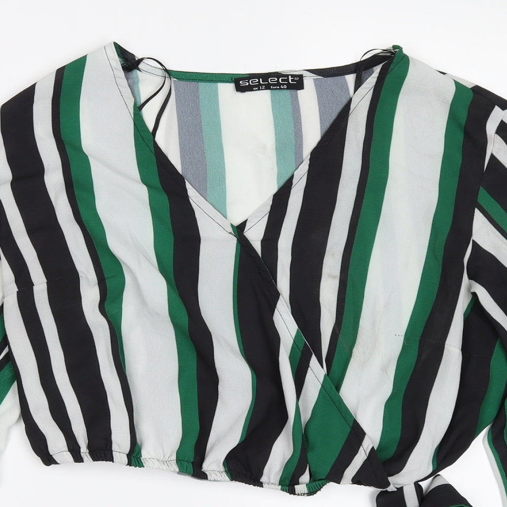 Womens UK Size 12 Select Green Basic Blouse
