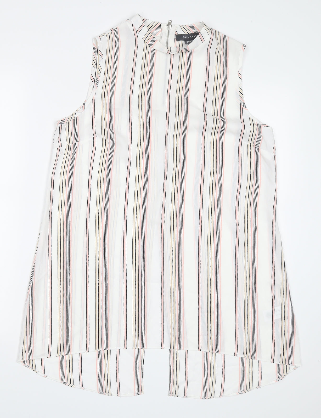 Primark Womens White Striped  Basic Blouse Size 12