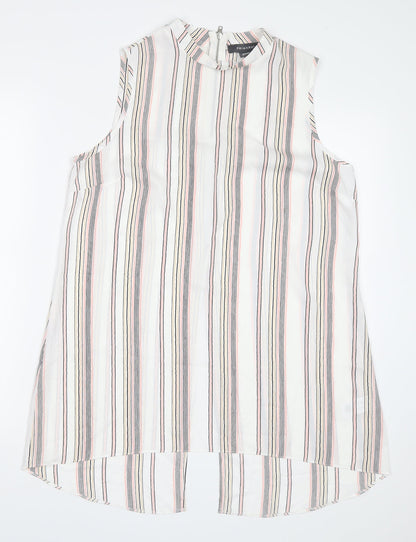 Primark Womens White Striped  Basic Blouse Size 12