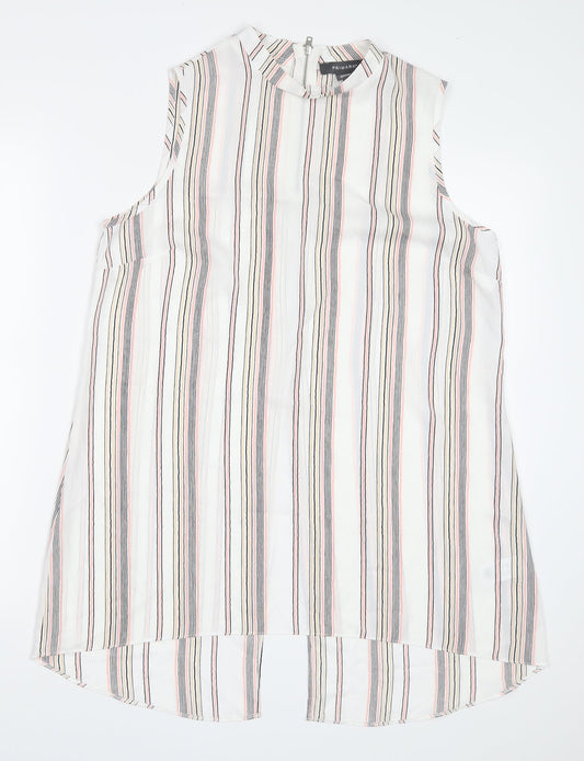 Primark Womens White Striped  Basic Blouse Size 12
