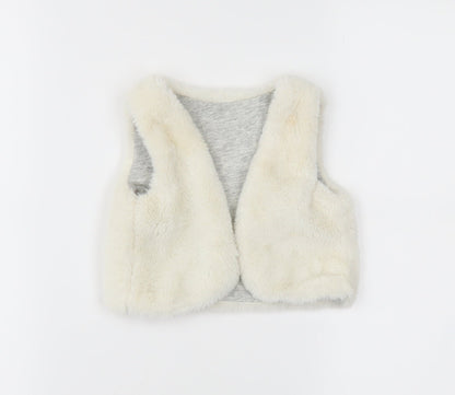TU Girls Ivory   Gilet Waistcoat Size 9-12 Months