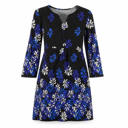 Roman Womens Black Floral  Fit & Flare  Size 10