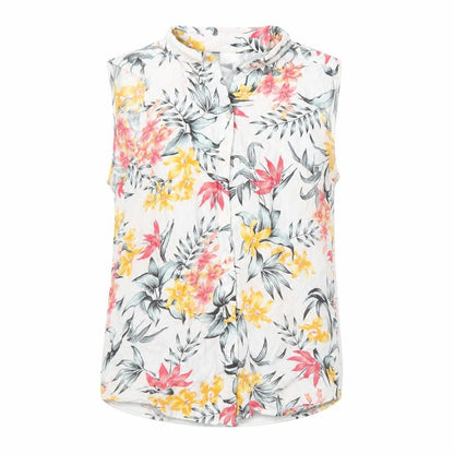 Womens UK Size 4 H&M White Basic Button-Up