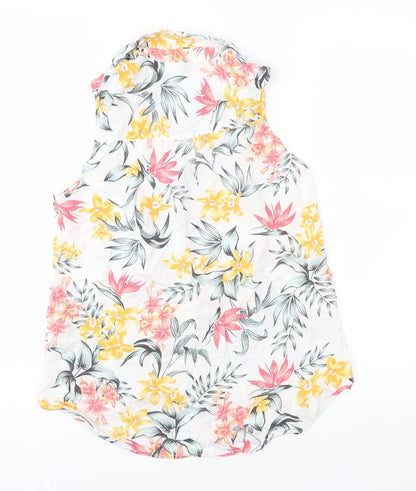 Womens UK Size 4 H&M White Basic Button-Up